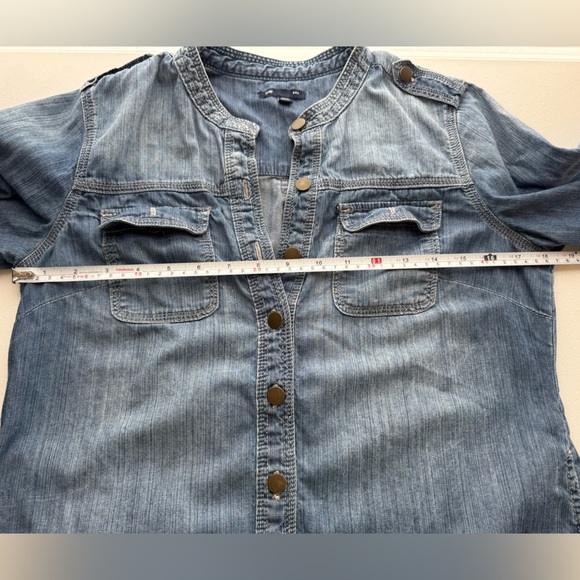 Gap Distressed Denim Chambray Short Dress - Picture 7 of 8
